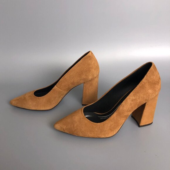 Like New Tan Leather Suede Geox Heels - Picture 3 of 10